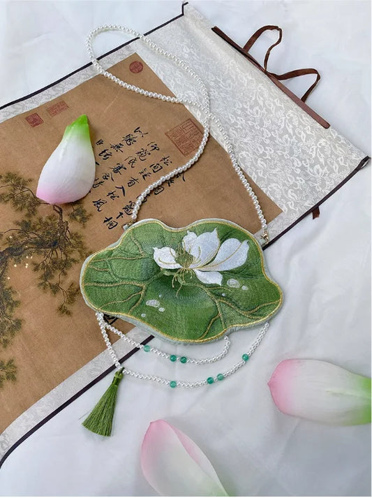 Embroidery Handmade Bag Pearl Chain