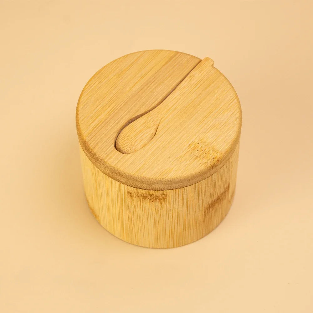 Natural Bamboo Salt & Pepper Condiment Set