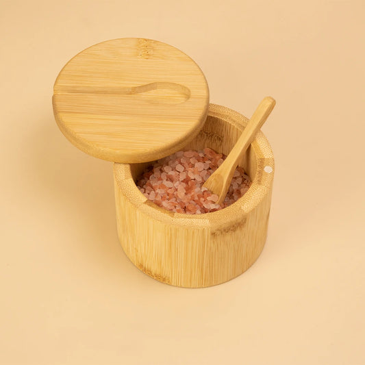 Natural Bamboo Salt & Pepper Condiment Set
