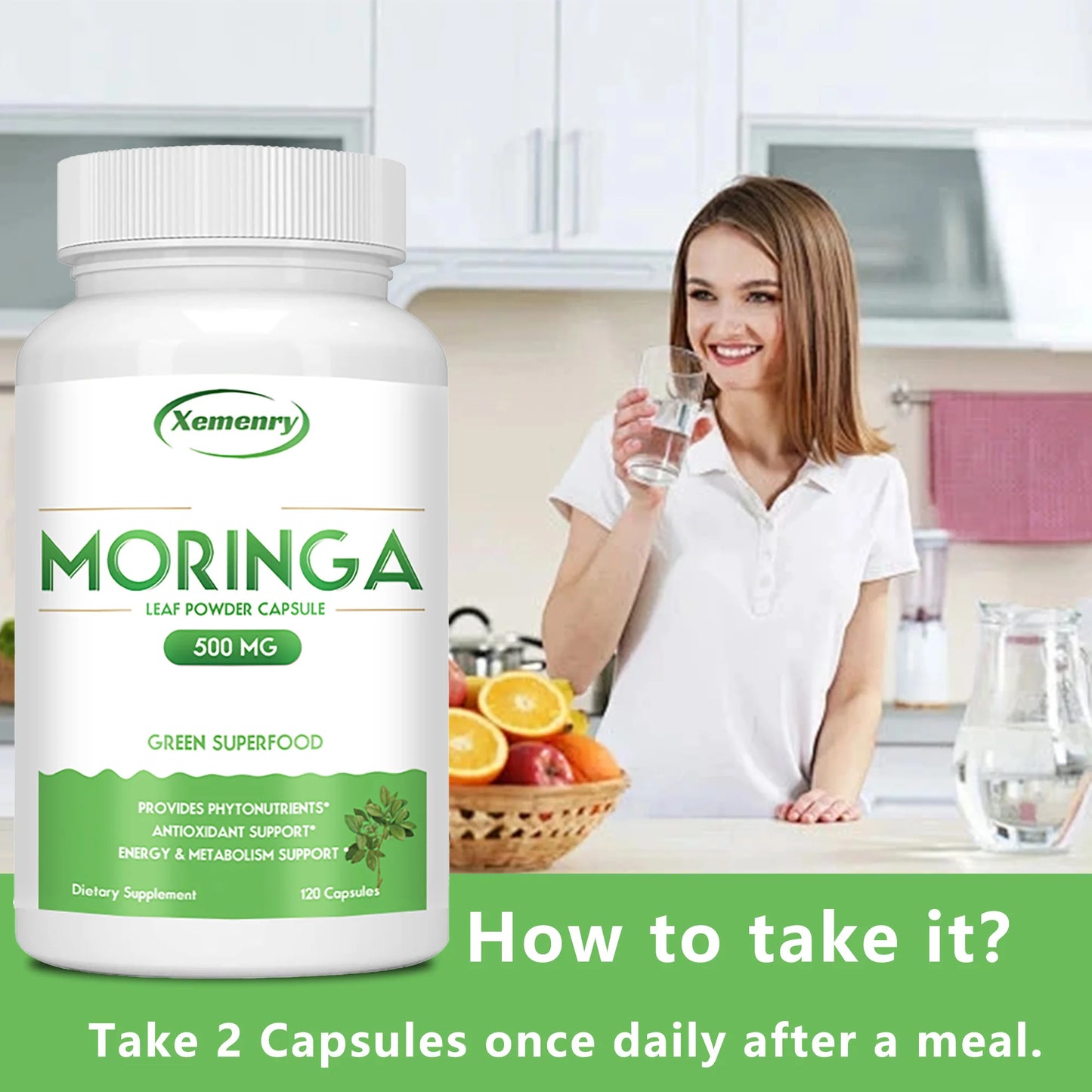 Vegan Green Superfood Moringa Capsules