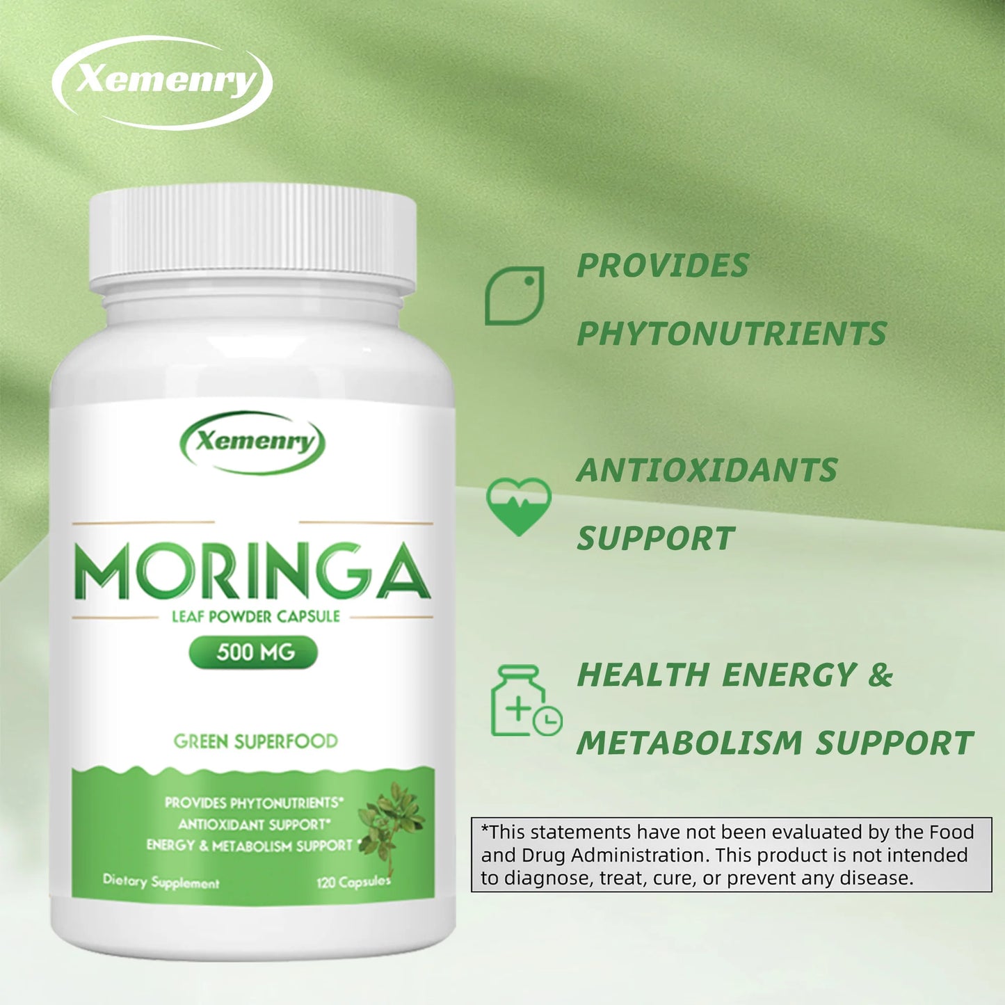 Vegan Green Superfood Moringa Capsules