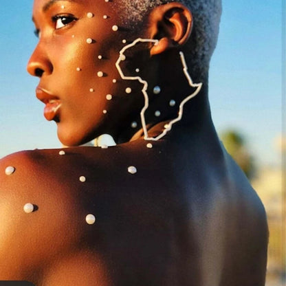 Africa Map Exaggerate Larger Earring