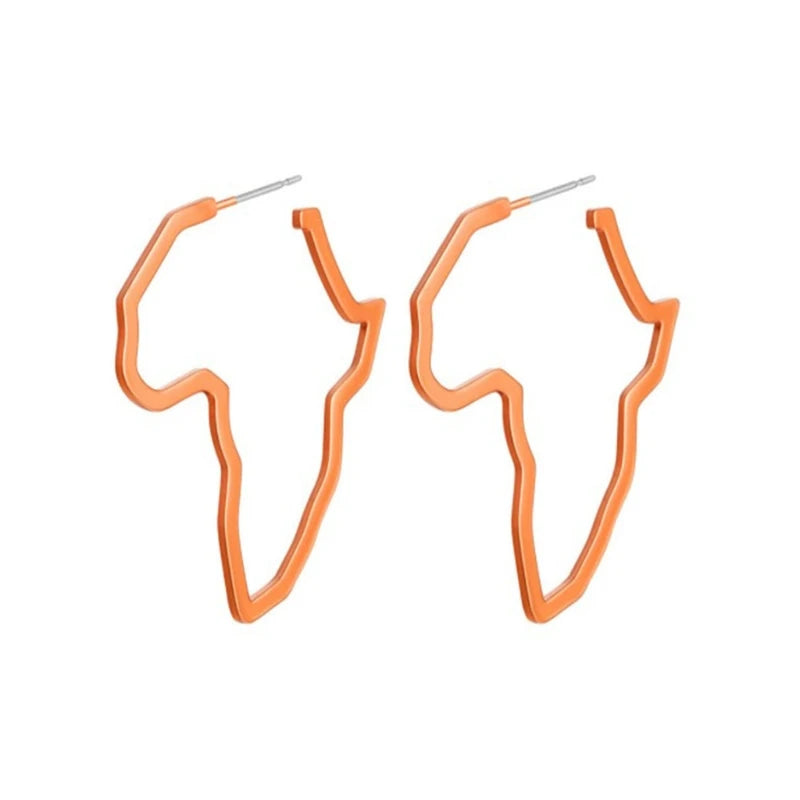 Africa Map Exaggerate Larger Earring