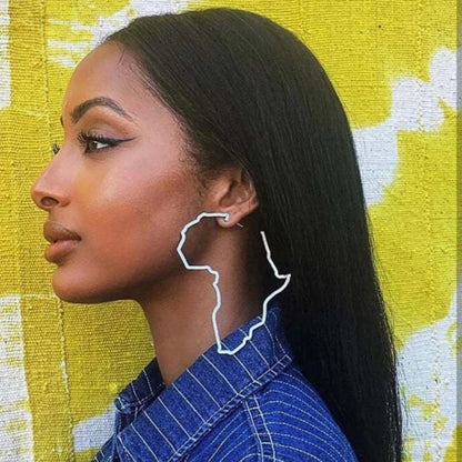 Africa Map Exaggerate Larger Earring
