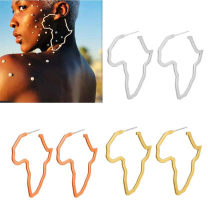 Africa Map Exaggerate Larger Earring