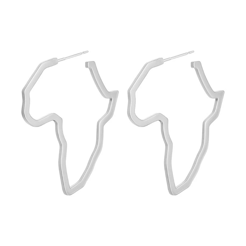 Africa Map Exaggerate Larger Earring
