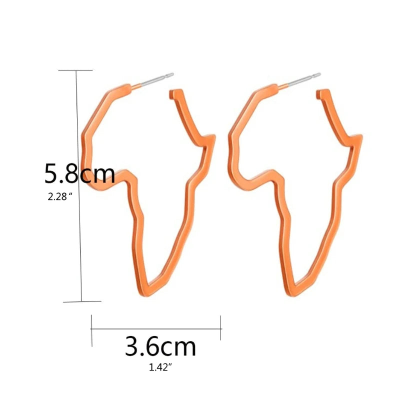 Africa Map Exaggerate Larger Earring