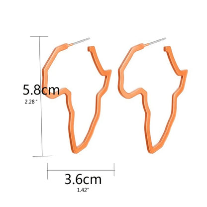 Africa Map Exaggerate Larger Earring