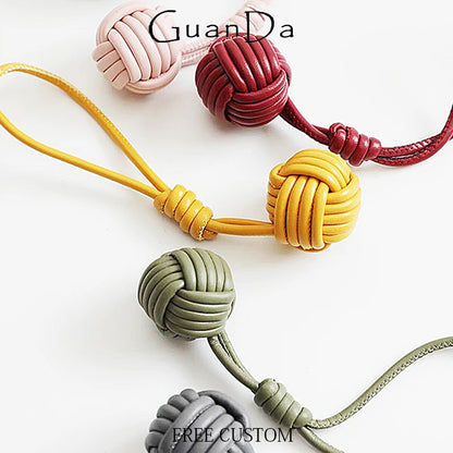 Luxury Leather Handmade Bag Weave Ball