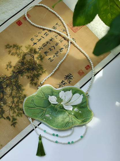 Embroidery Handmade Bag Pearl Chain