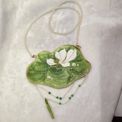Embroidery Handmade Bag Pearl Chain